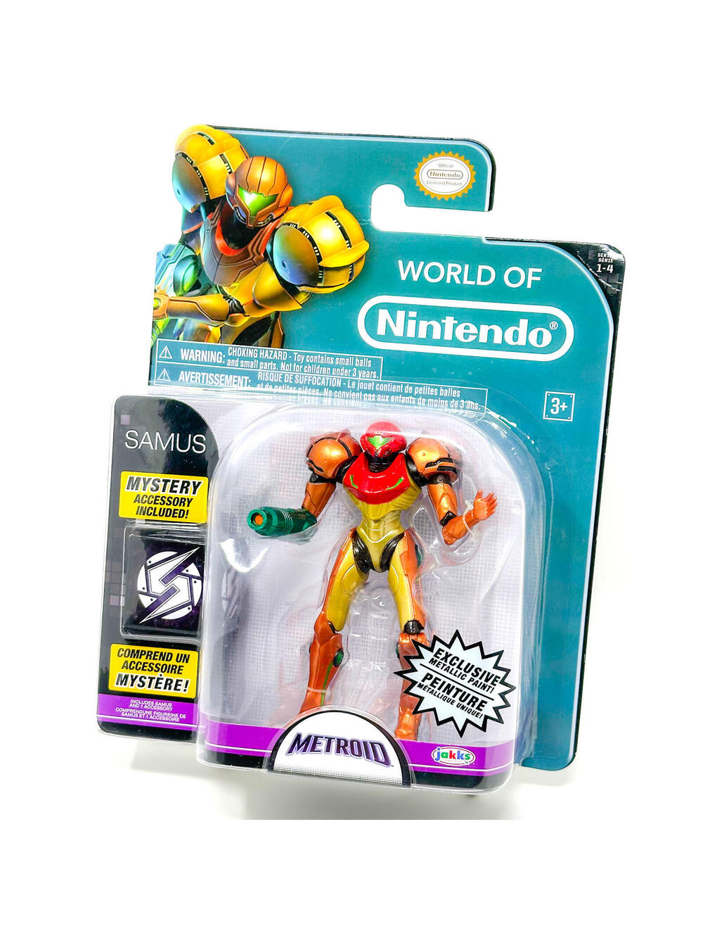 World of Nintendo Samus‎ Aran Metallic Metroid Action Figure 2015 Jakks Pacific